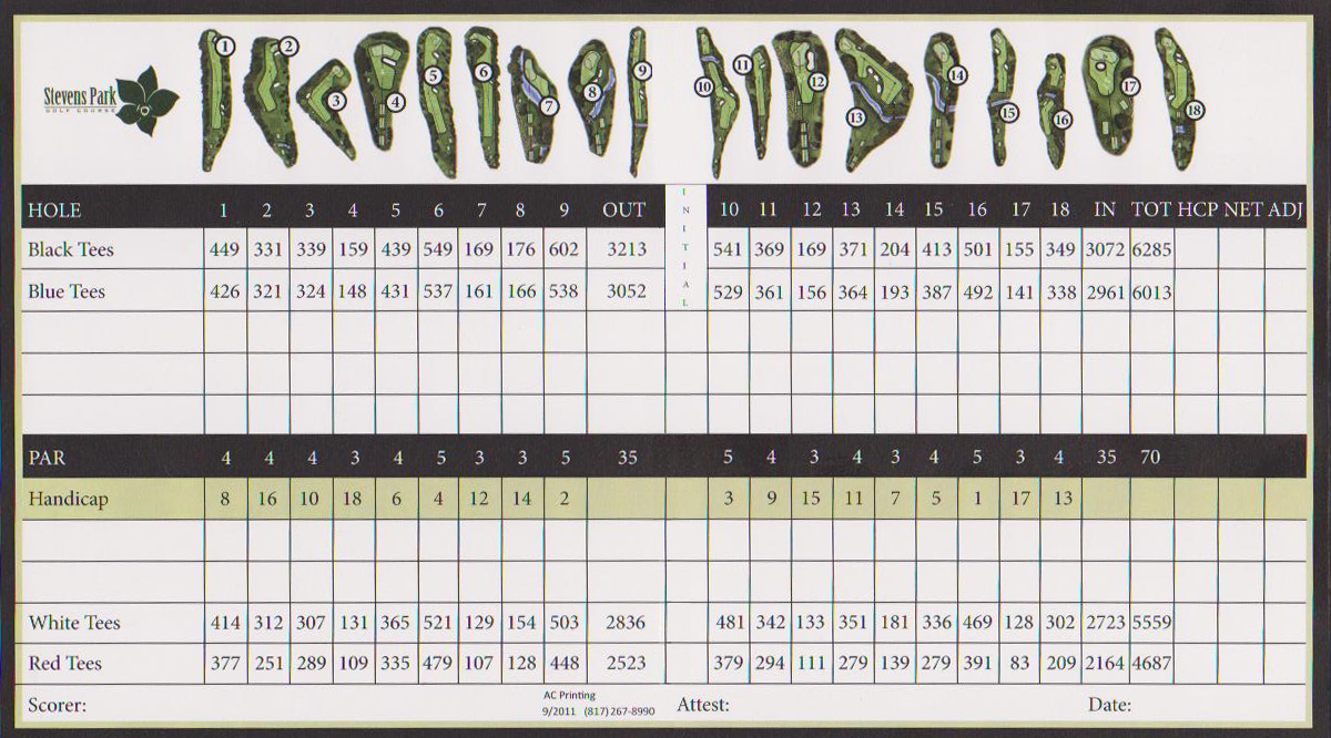 golf club of texas scorecard